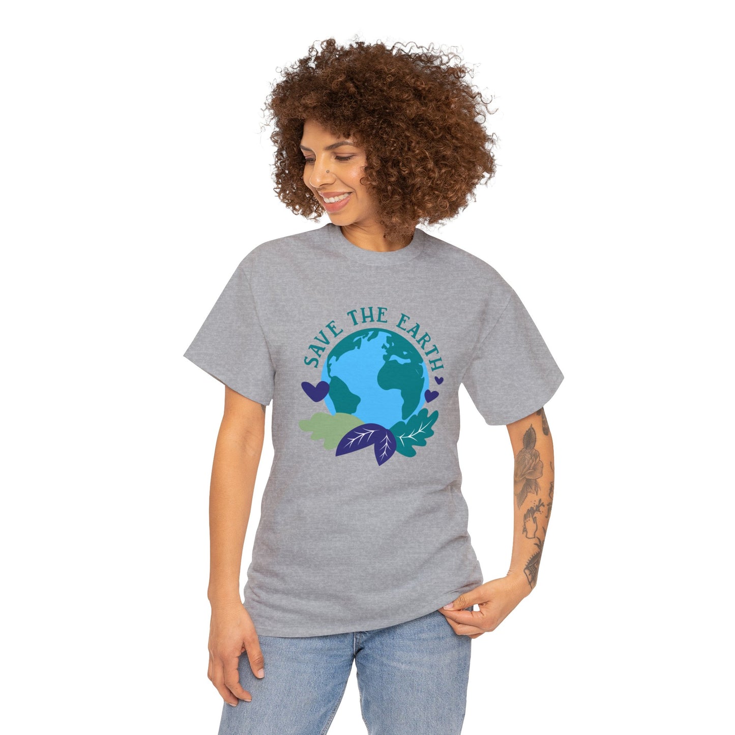 Unisex Heavy Cotton Tee Adult/Teen Activewear Shirt Comes In Many Colors Save The Earth