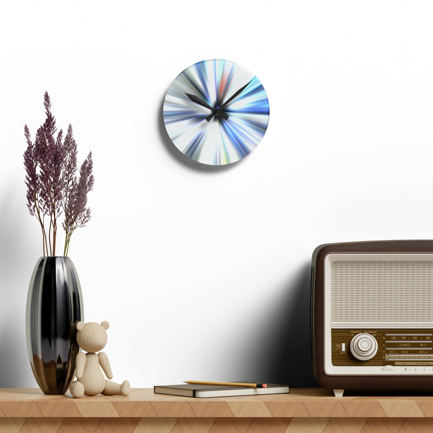 Acrylic Wall Clock Round and Square.  Matching Products Available. Bring Your Own Image For Free. Love a Print and Want It On a Different Products Just Call 1-603-377-1833