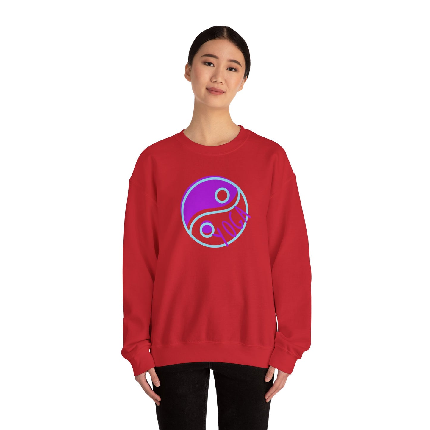 Unisex Heavy Blend™ Crewneck Sweatshirt ADULT/TEEN ACTIVEWEAR YIN-YANG  PURPLE TEAL-BLUE