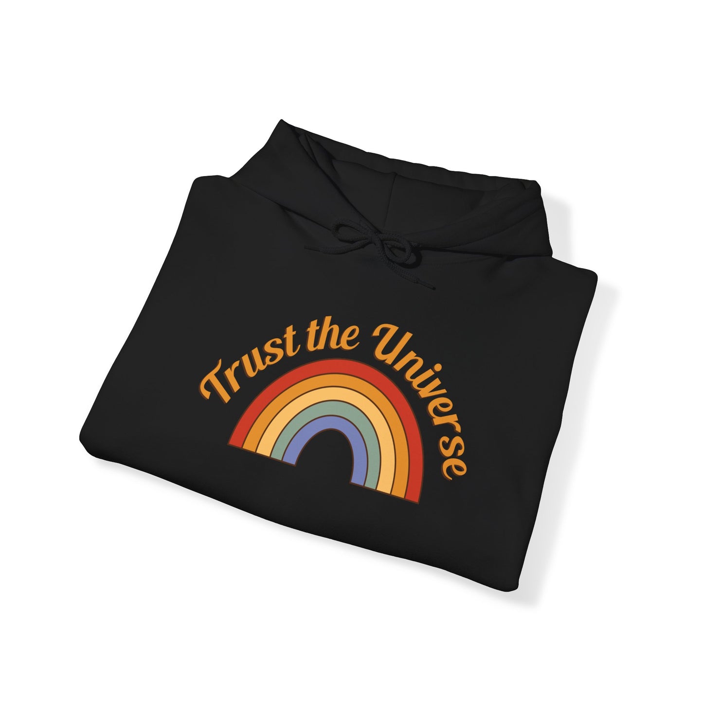 Unisex Heavy Blend™ Hooded Sweatshirt Adult/Teen Activewear Trust The Universe Rainbow Colors Red Yellow Blue Purple