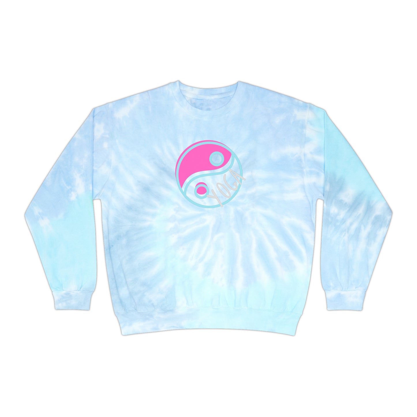 Unisex Tie-Dye Sweatshirt ADULT/TEEN ACTIVEWEAR YIN-YANG BABY-BLUE FUCHSIA LIGHT PEACH YOGA TIE-DYE