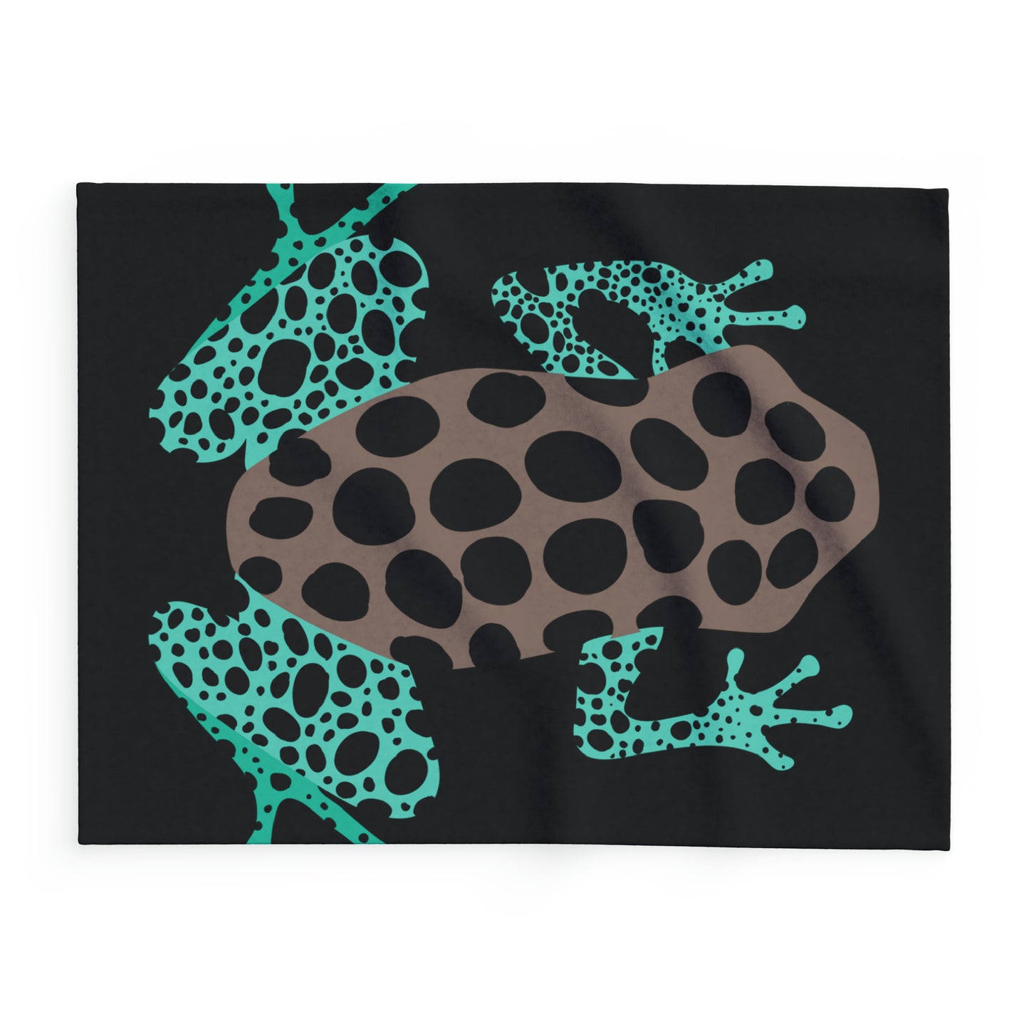 Black Teal-Green Frog Fleece Blanket Unisex Accessories Decor Adults/Teens/kids