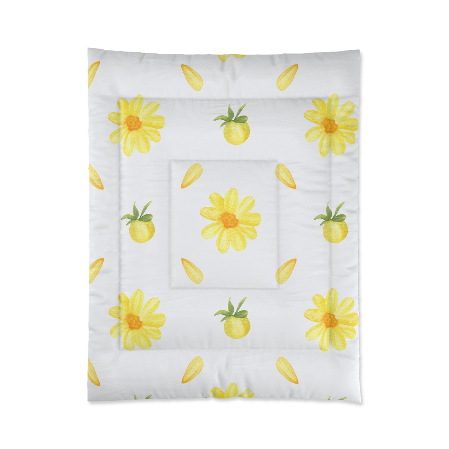 Comforter Adult/Teen/Kids Accessories Decor Great For Kid's Bedroom Thick Soft Yellow and White Flowers