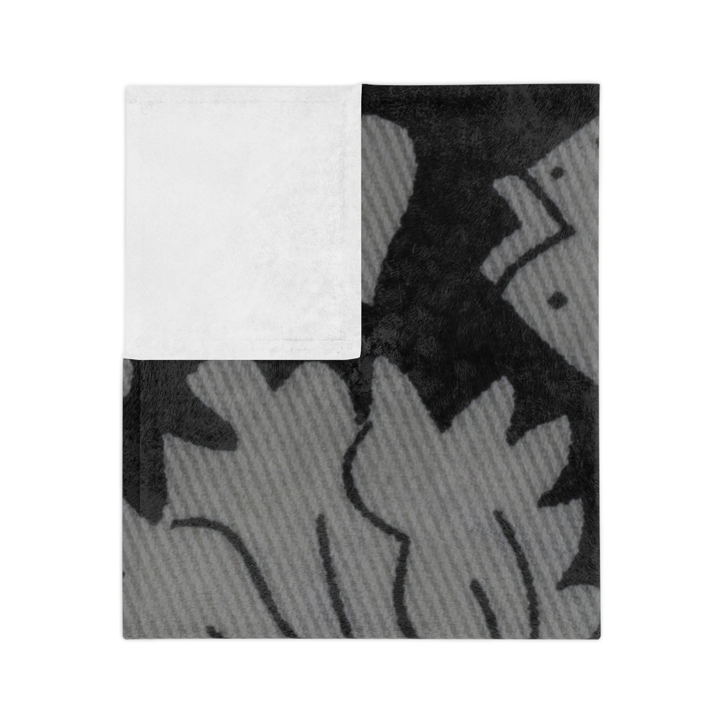 Velveteen Minky Blanket Adult/Teen Accessories Decor Black And Grey Design