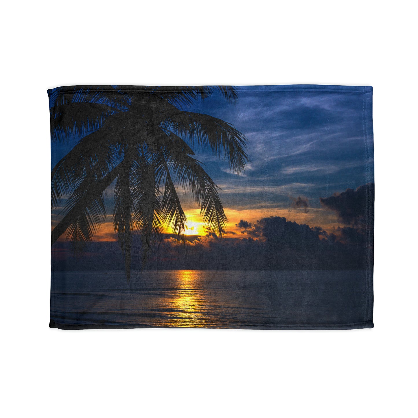 Soft Polyester Blanket Adult/Teen Accessories Summer Night Sky With Palm Tree Sunset