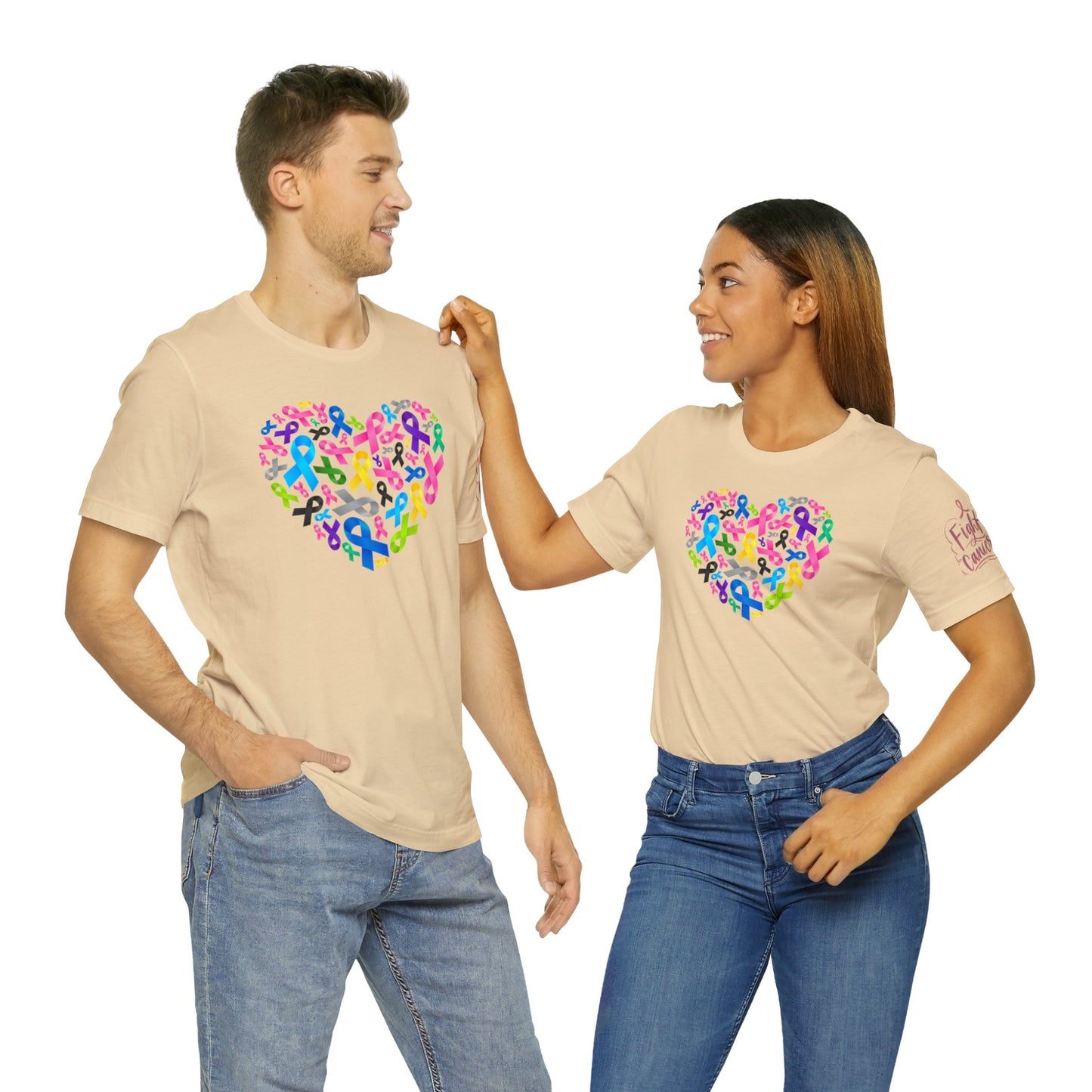 Unisex Jersey Short Sleeve Tee Adult/Teen Activewear Blue Ribbon for Child Abuse Yellow Ribbon for Child Cancer Purple Ribbon for Domestic Violence and Pink for Breast Cancer Awareness