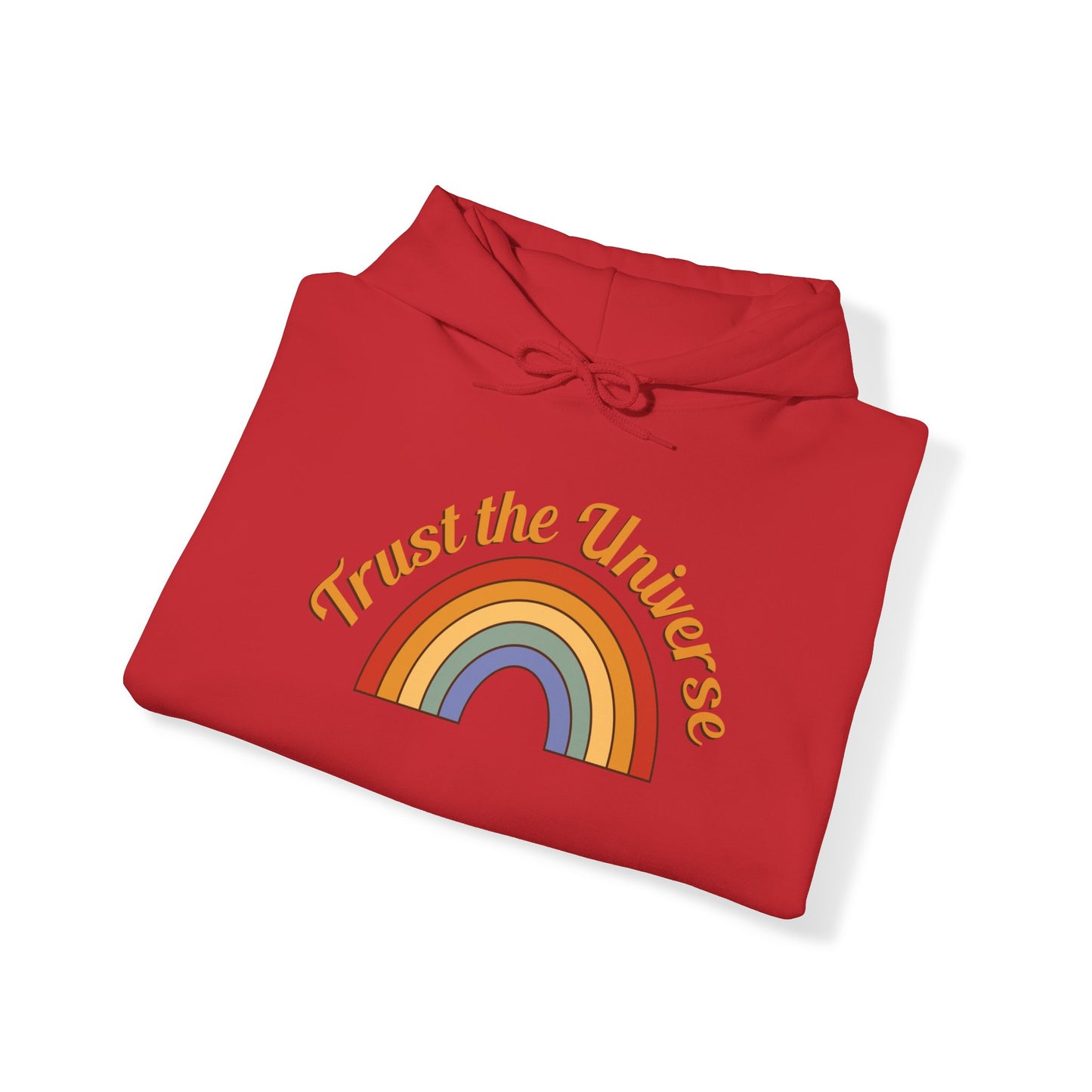 Unisex Heavy Blend™ Hooded Sweatshirt Adult/Teen Activewear Trust The Universe Rainbow Colors Red Yellow Blue Purple