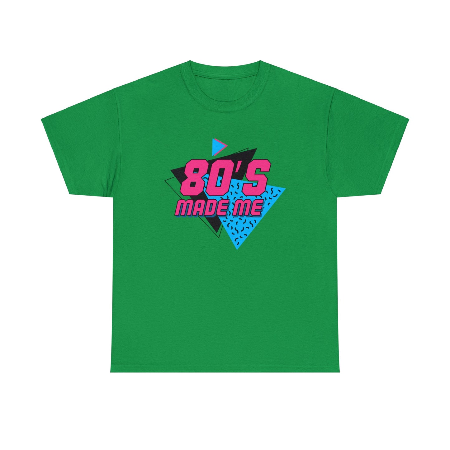 Unisex Heavy Cotton Tee Adult Activewear 80's Made Me In Blue and Hot Pink Shirt Comes In Many Colors