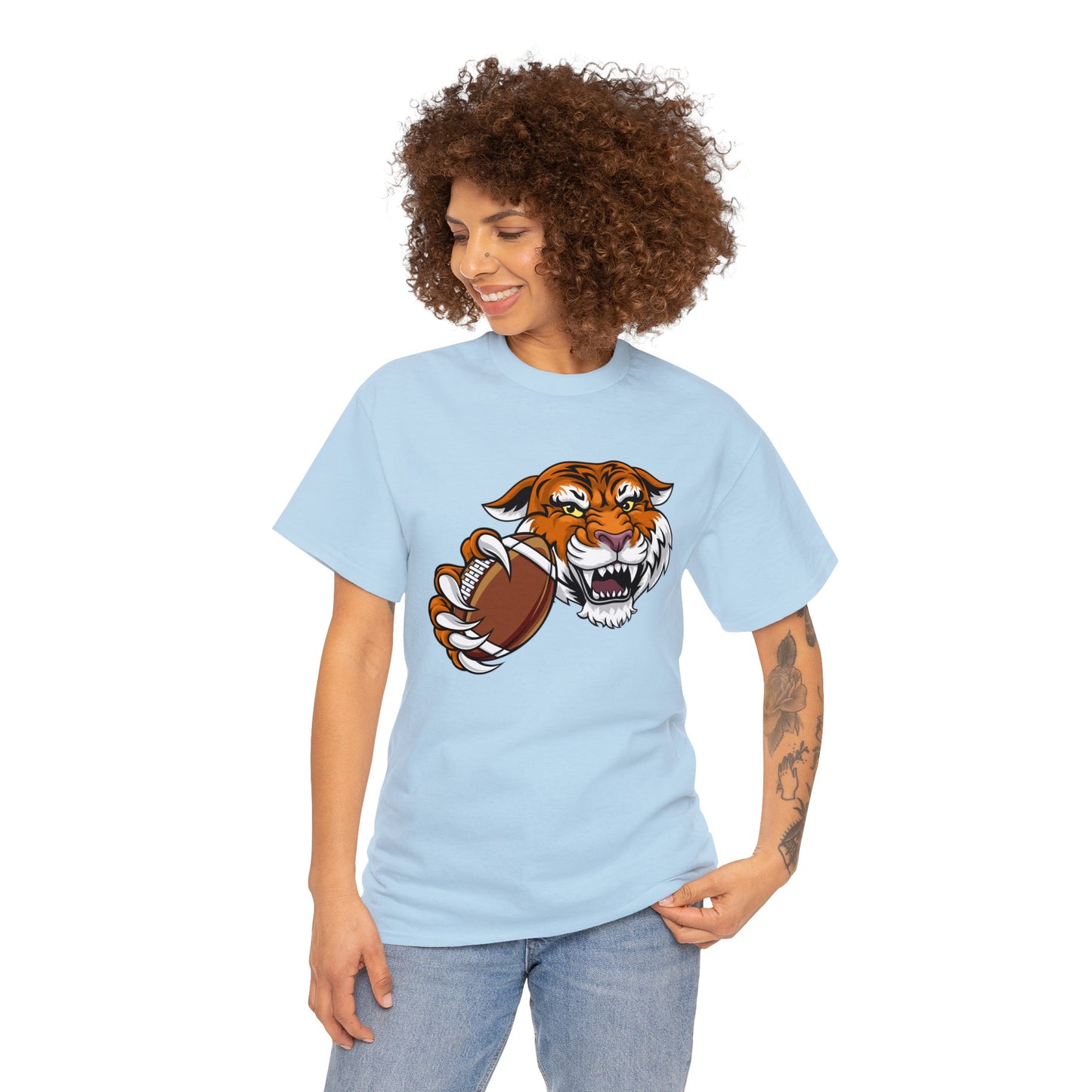 Unisex Heavy Cotton Tee Adult/Teen Activewear Tiger's Football Tea Generic Team Shirt Comes In Many Colors