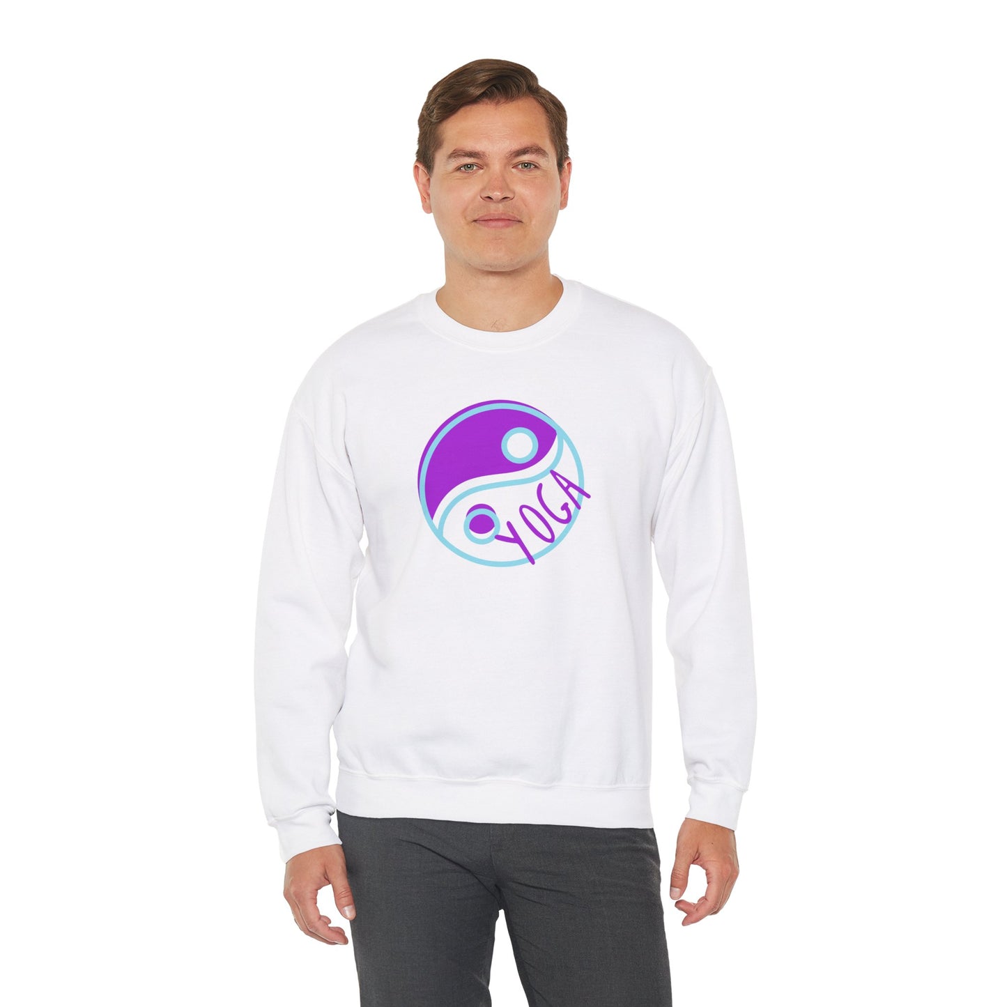 Unisex Heavy Blend™ Crewneck Sweatshirt ADULT/TEEN ACTIVEWEAR YIN-YANG  PURPLE TEAL-BLUE