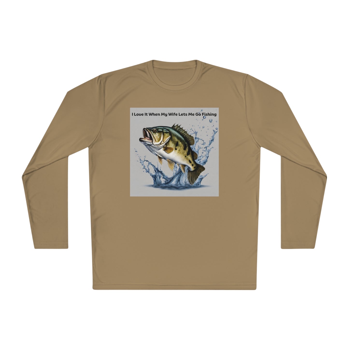 Unisex Lightweight Long Sleeve Tee Adult Activewear I Love It When My Wife Lets Me Go Fishing