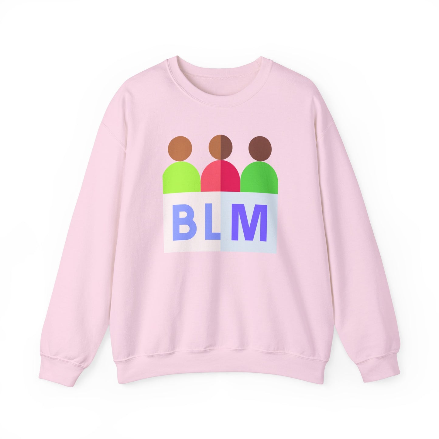 Unisex Heavy Blend™ Crewneck Sweatshirt Adult/Teen Activewear Black Lives Matter with Tan Brown Green and Purple Writing