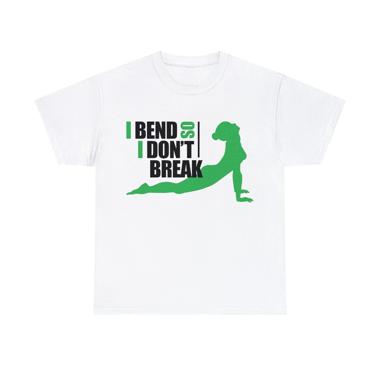 Unisex Heavy Cotton Tee Adult/Teen Yoga Activewear I Bend I Don't Break In Green