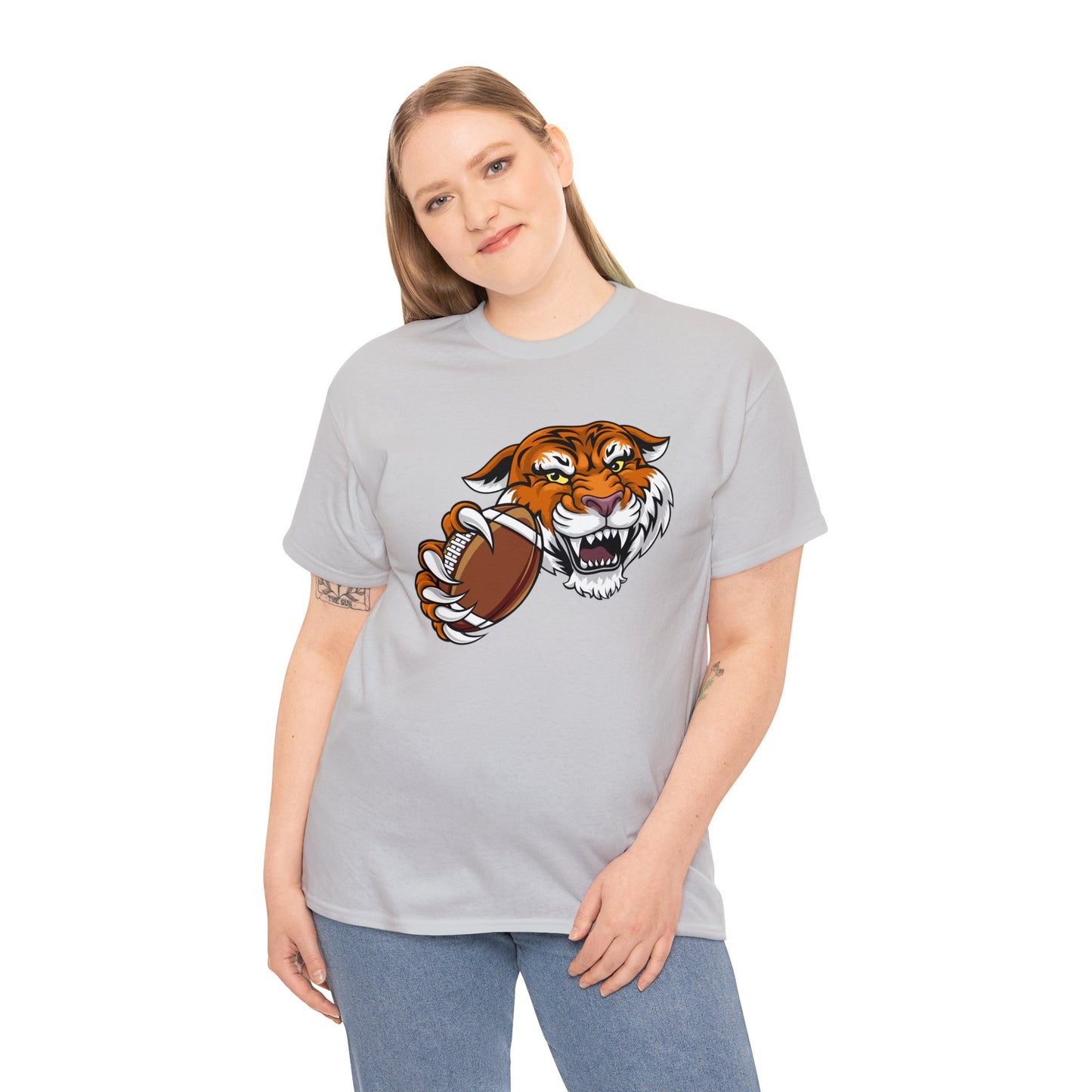 Unisex Heavy Cotton Tee Adult/Teen Activewear Tiger's Football Tea Generic Team Shirt Comes In Many Colors