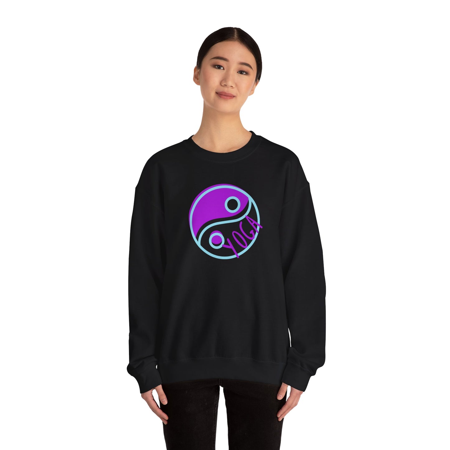 Unisex Heavy Blend™ Crewneck Sweatshirt ADULT/TEEN ACTIVEWEAR YIN-YANG  PURPLE TEAL-BLUE