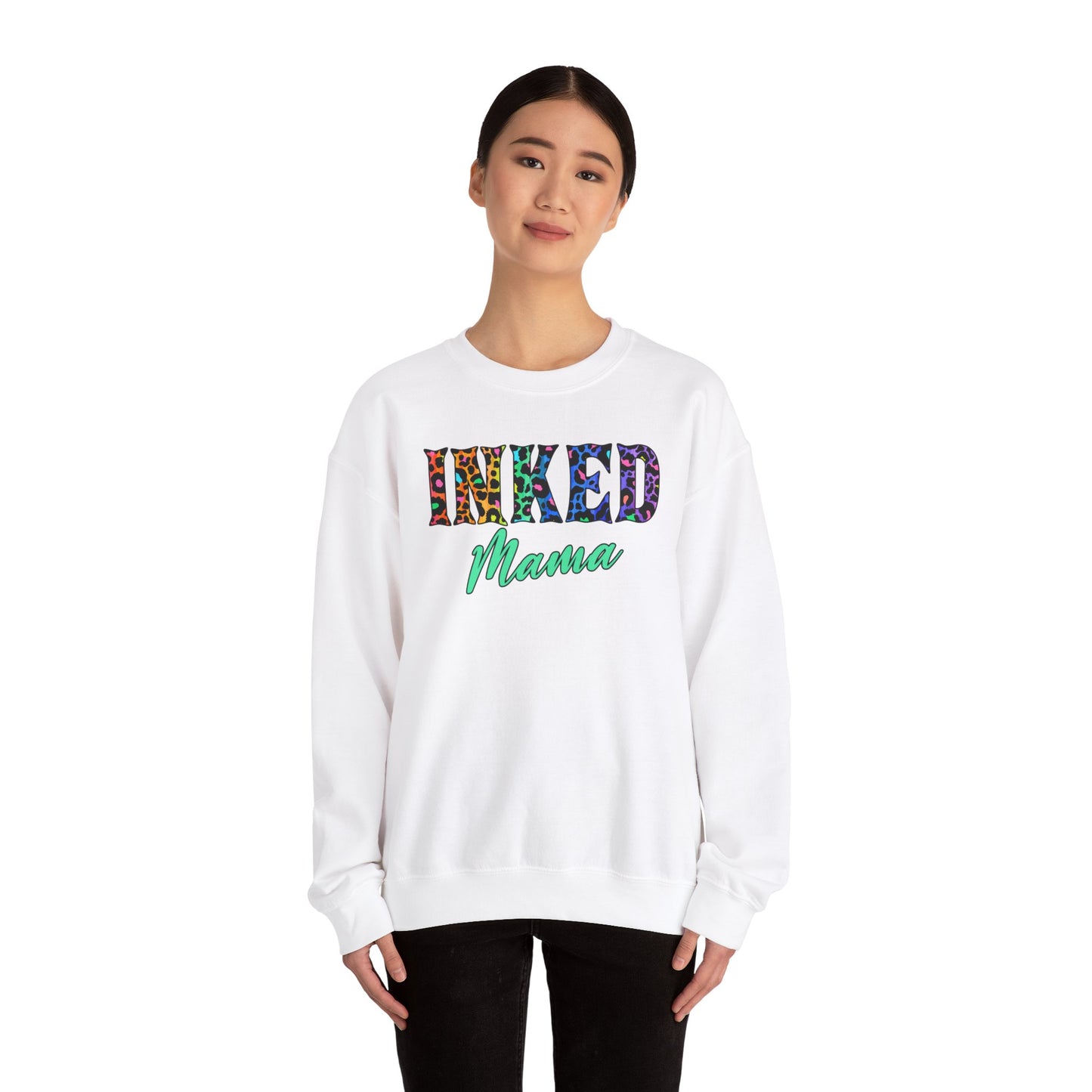 Unisex Heavy Blend™ Crewneck Sweatshirt Adult/Teen Activewear Inked Mama Bright Colors Pinks Purple Blue Customizable tiffany.trillo@icloud.com