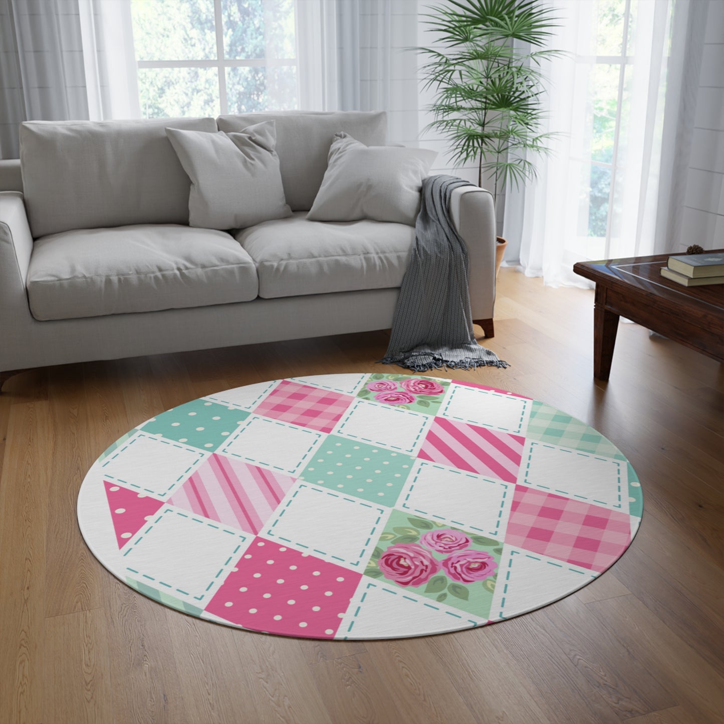 Round Rug Has Matching Products Sold Separate, If you want a Matching Products That Youd Like Me to Make in a Certain Print That's Not Listed Call or if you'd like to Choose Your Own Print No Charge No Problem