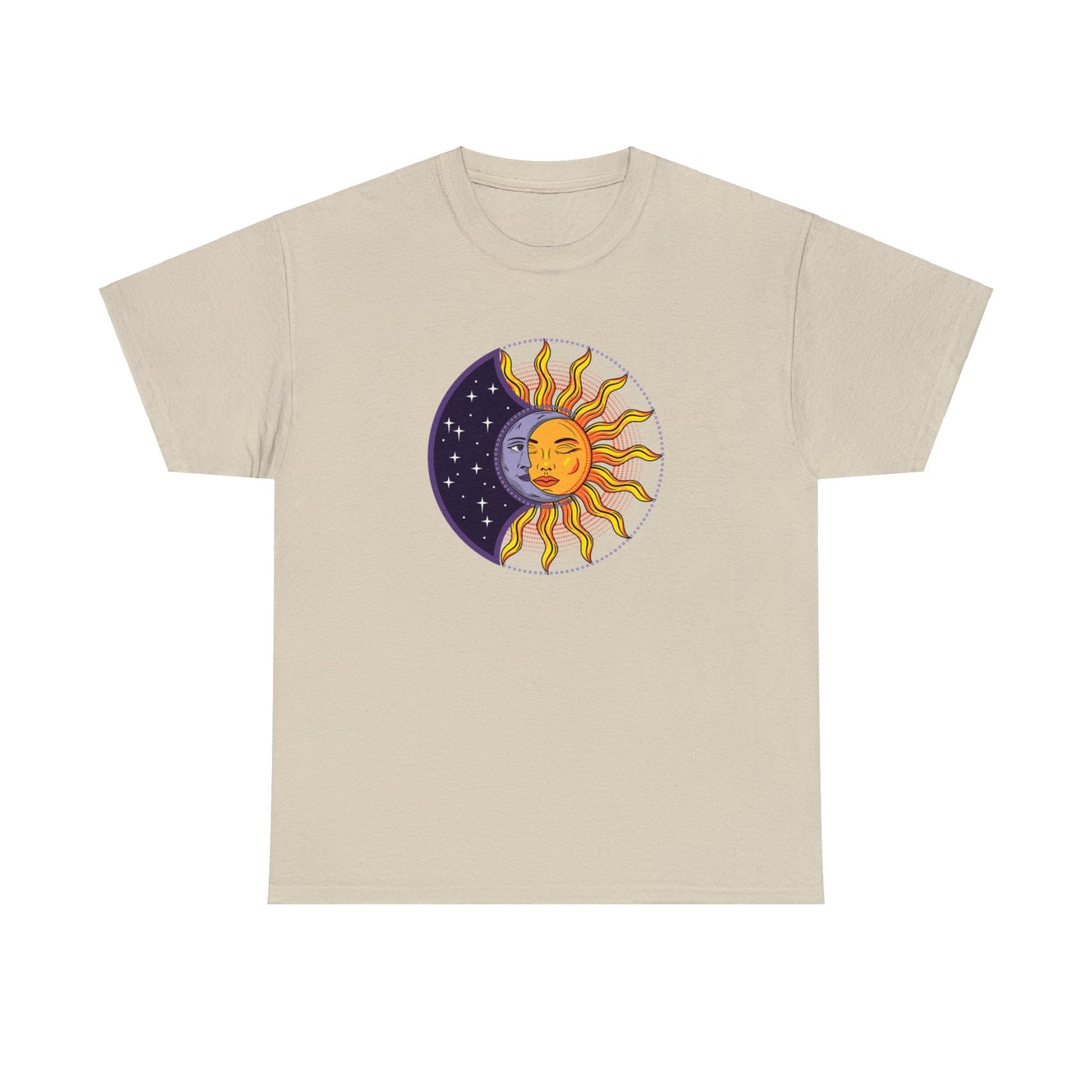 Unisex Heavy Cotton Tee Adult/Teen Activewear Sun and Moon Shirt Comes In Many Colors