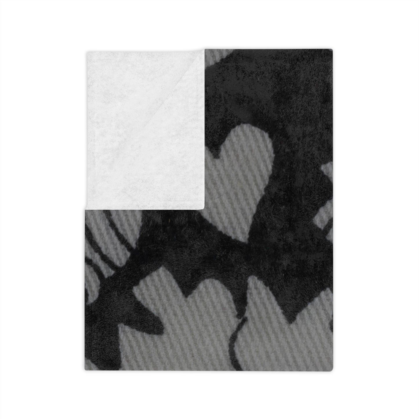 Velveteen Minky Blanket Adult/Teen Accessories Decor Black And Grey Design