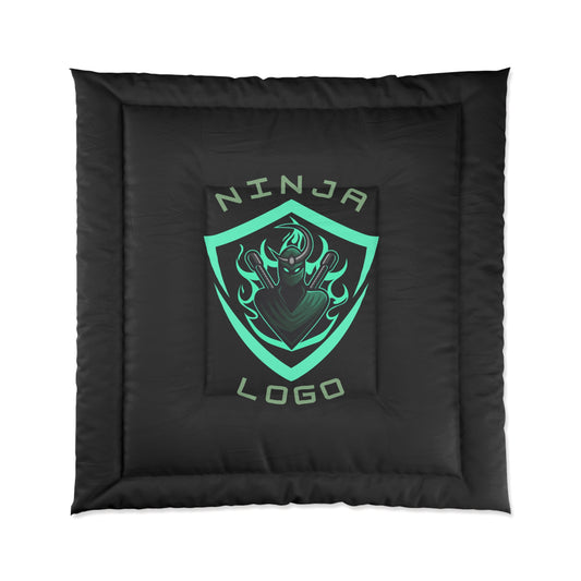 Comforter Teen/Kids Accessories Decor Great For Kids Bedroom Ninja in Blue on Black Blanket