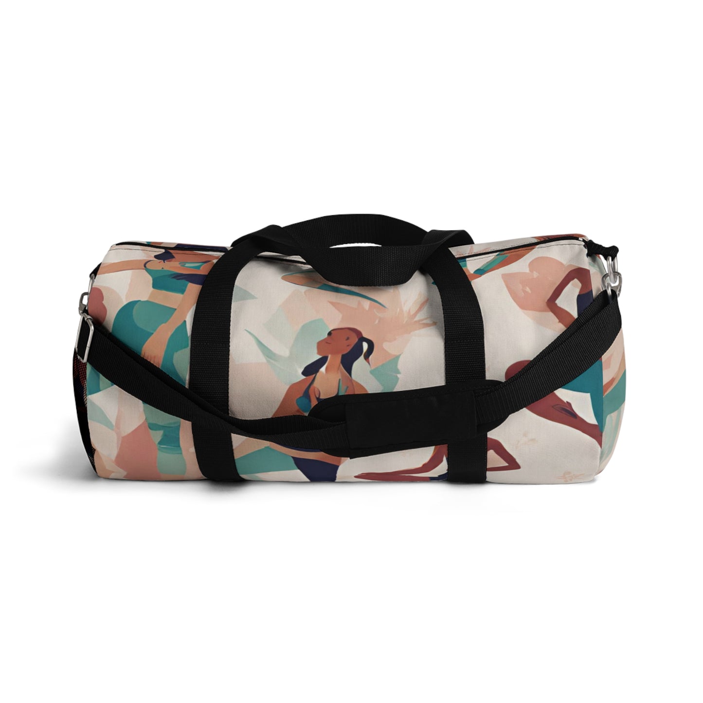 Duffel Bag UNISX ADULT/TEEN FOR GYM WEEKEND GET AWAYS BEIGE WITH WOMEN DOING YOGA CUSTOMIZABLE tiffany.trillo@icloud.com