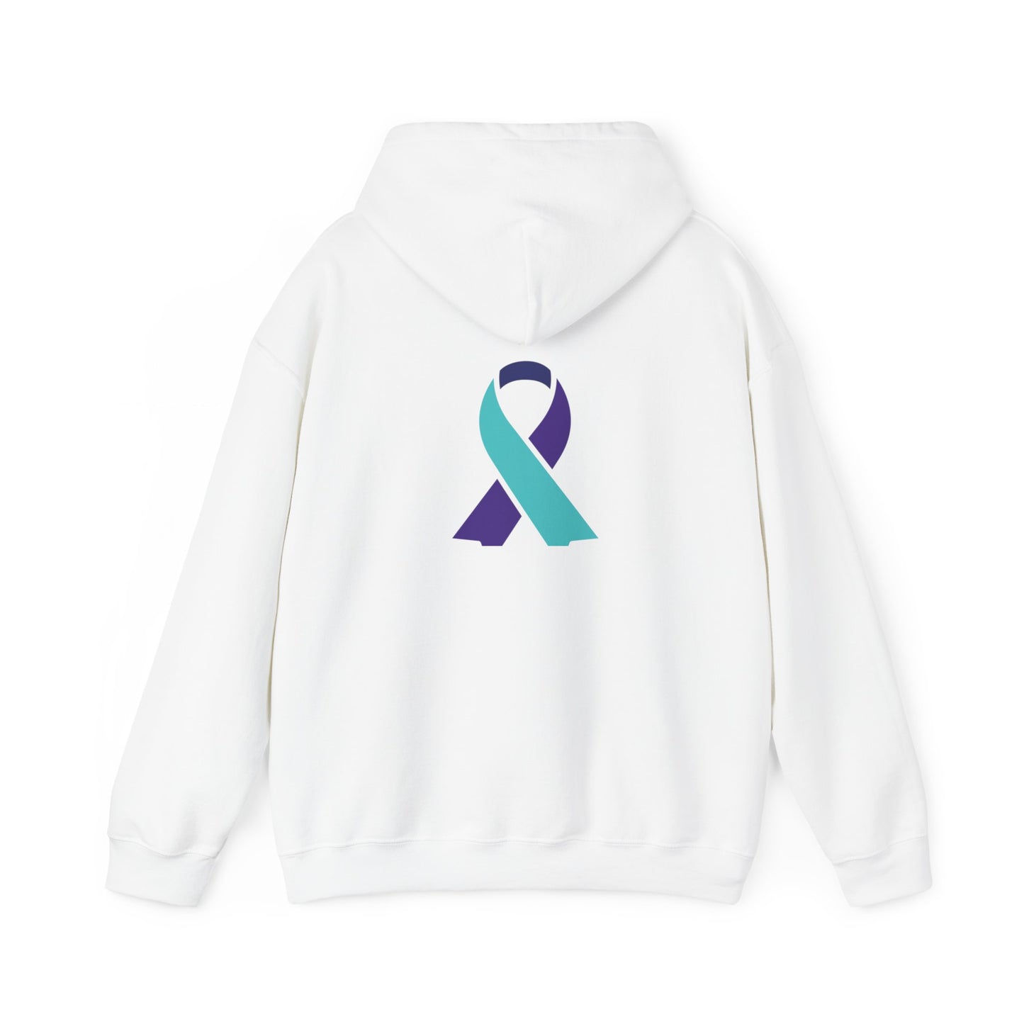 Unisex Heavy Blend™ Hooded Sweatshirt Adult/Teen Activewear Suicide Awareness Ribbon Teal/Purple Ribbon