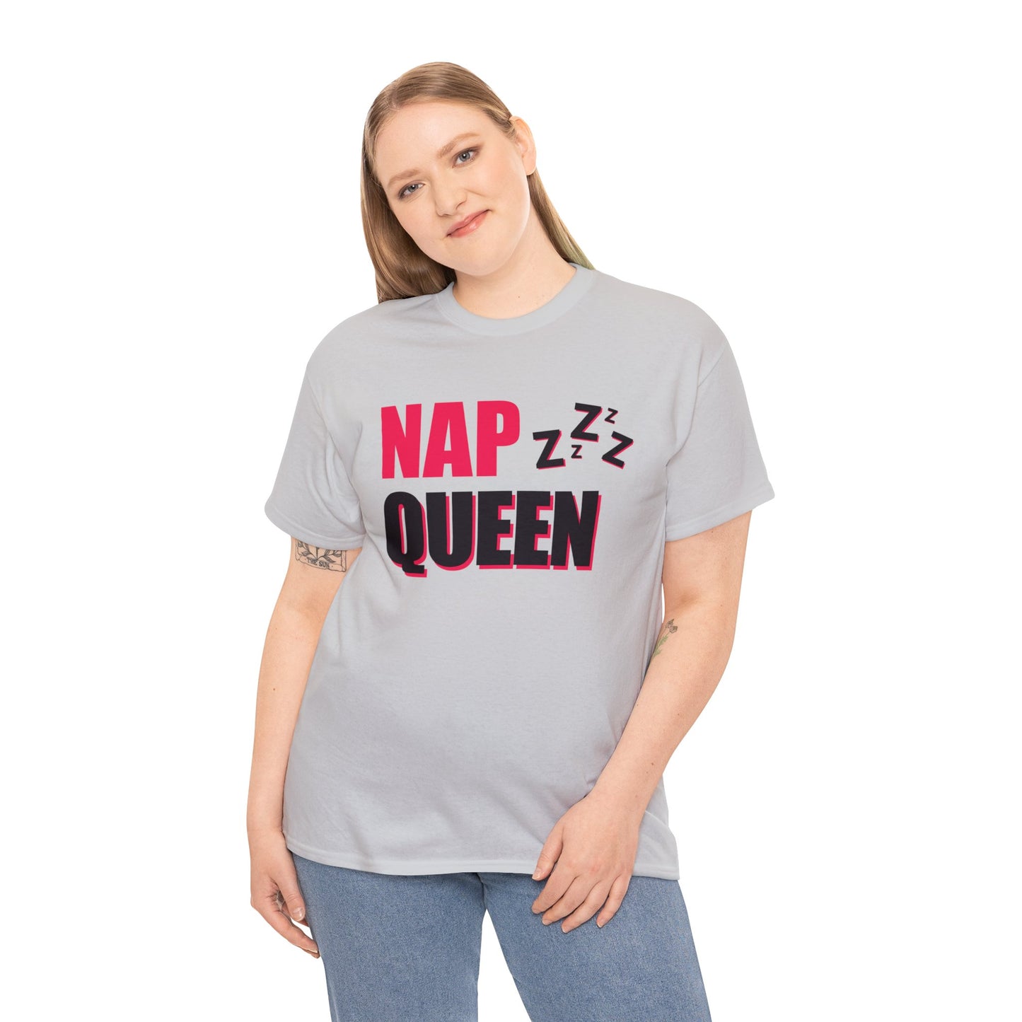 Unisex Heavy Cotton Tee Adult/Teen Activewear Nap Queen In Black Writing  Customizable Call 603-377-1833