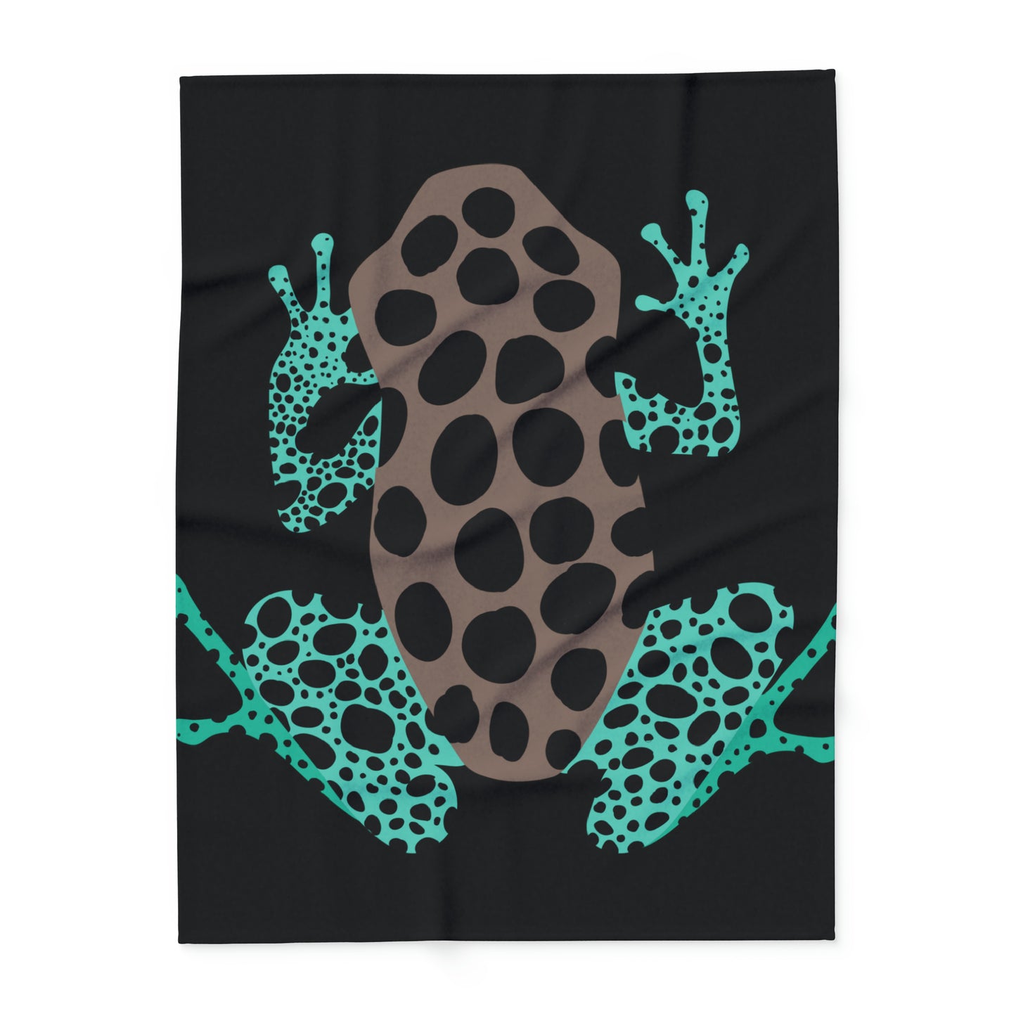 Black Teal-Green Frog Fleece Blanket Unisex Accessories Decor Adults/Teens/kids