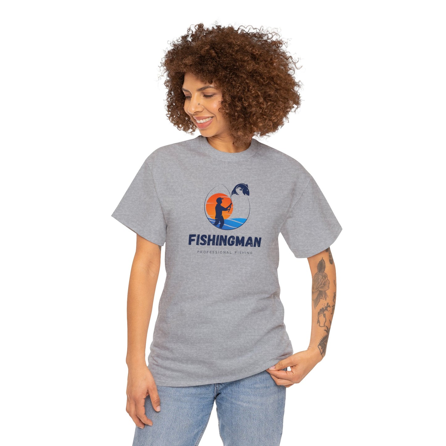 Unisex Heavy Cotton Tee Adult/Teen Activewear For That Fishing Lover