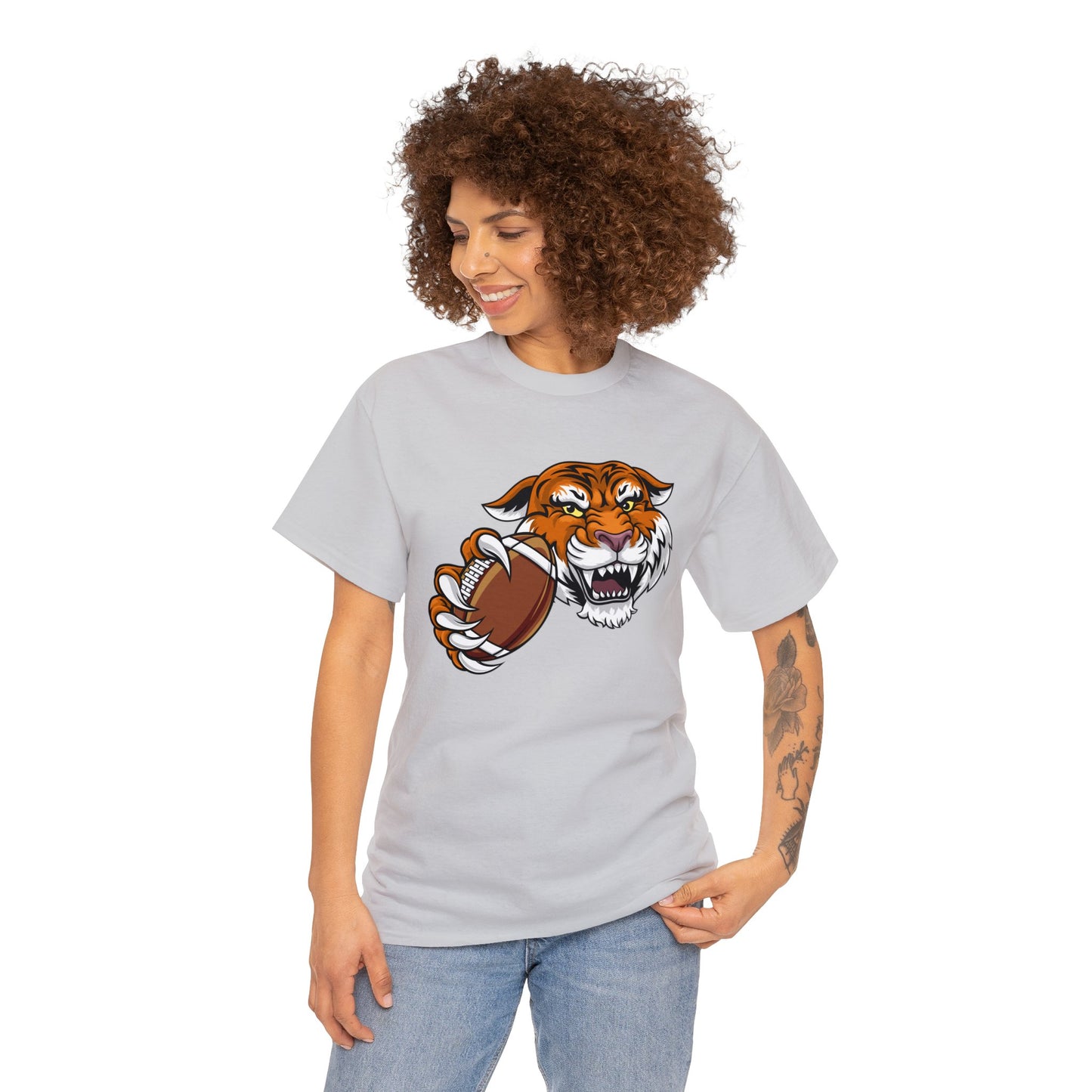 Unisex Heavy Cotton Tee Adult/Teen Activewear Tiger's Football Tea Generic Team Shirt Comes In Many Colors