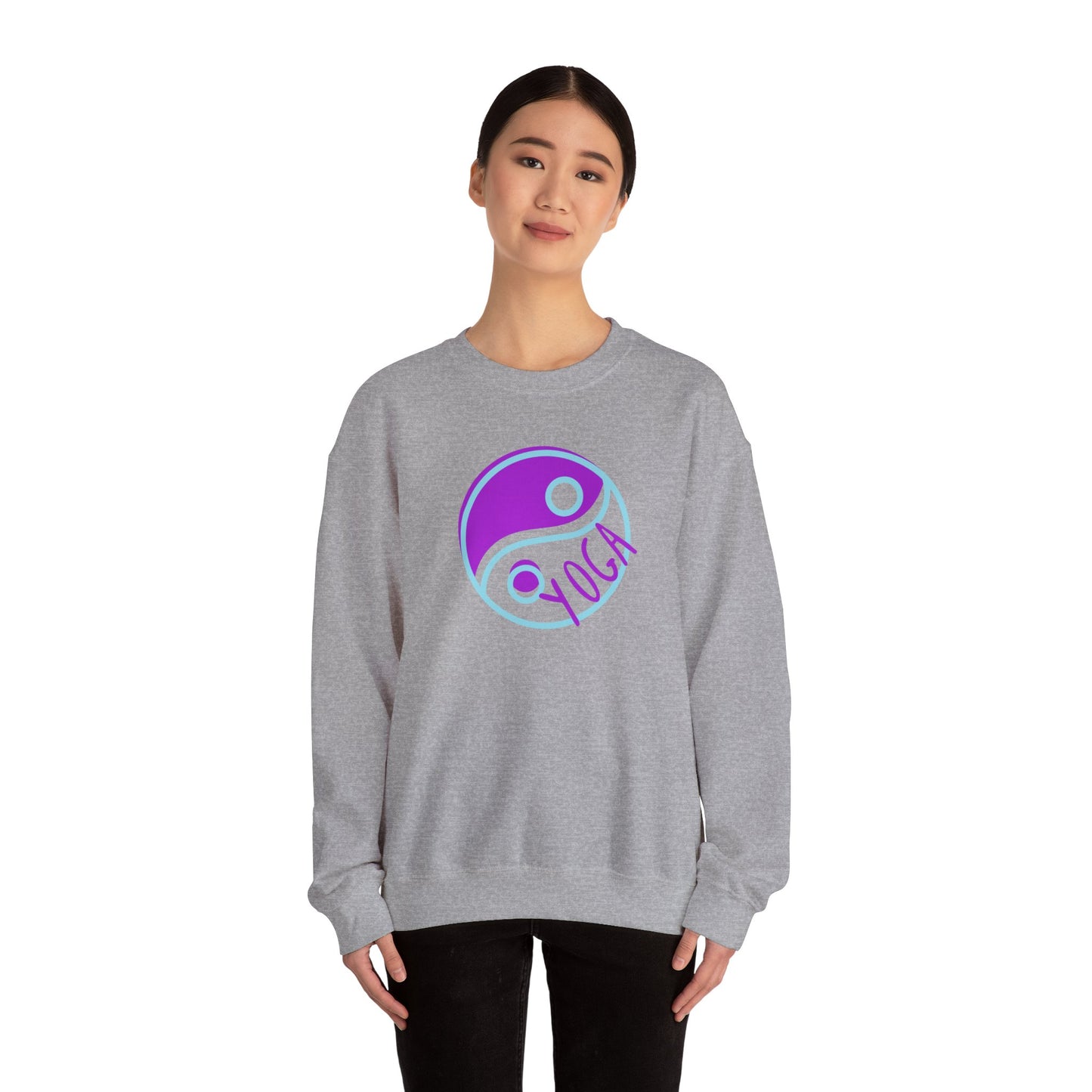 Unisex Heavy Blend™ Crewneck Sweatshirt ADULT/TEEN ACTIVEWEAR YIN-YANG  PURPLE TEAL-BLUE