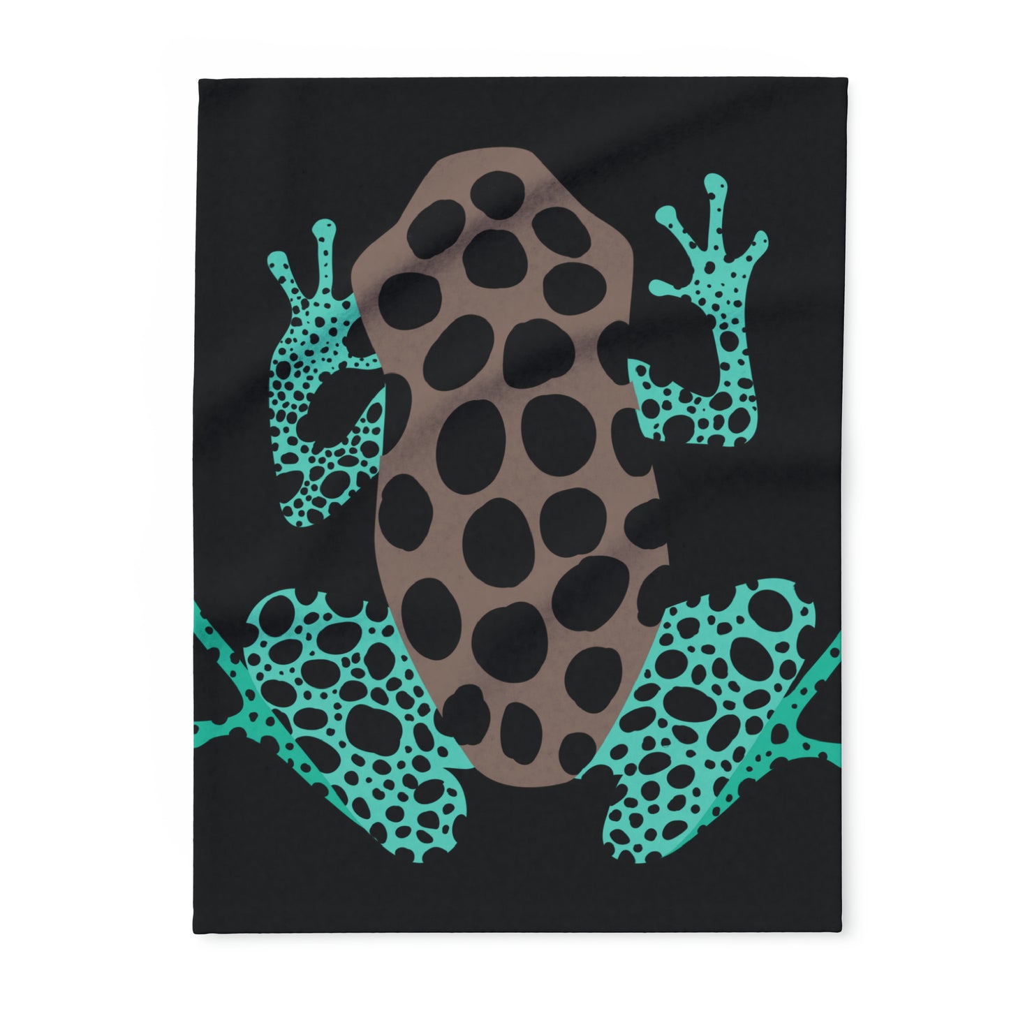 Black Teal-Green Frog Fleece Blanket Unisex Accessories Decor Adults/Teens/kids