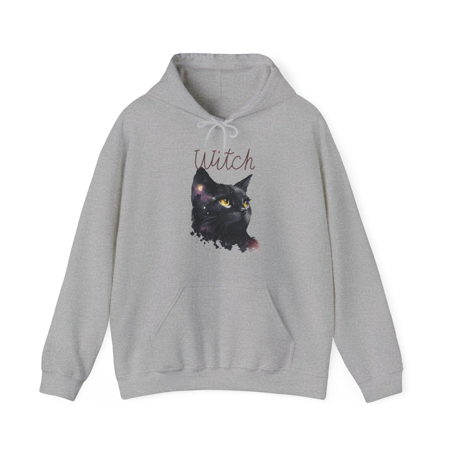 Unisex Heavy Blend™ Hooded Sweatshirt Adult Activewear Witch For The Ones You Know Who you Are! Black Cat with Witch in Black.