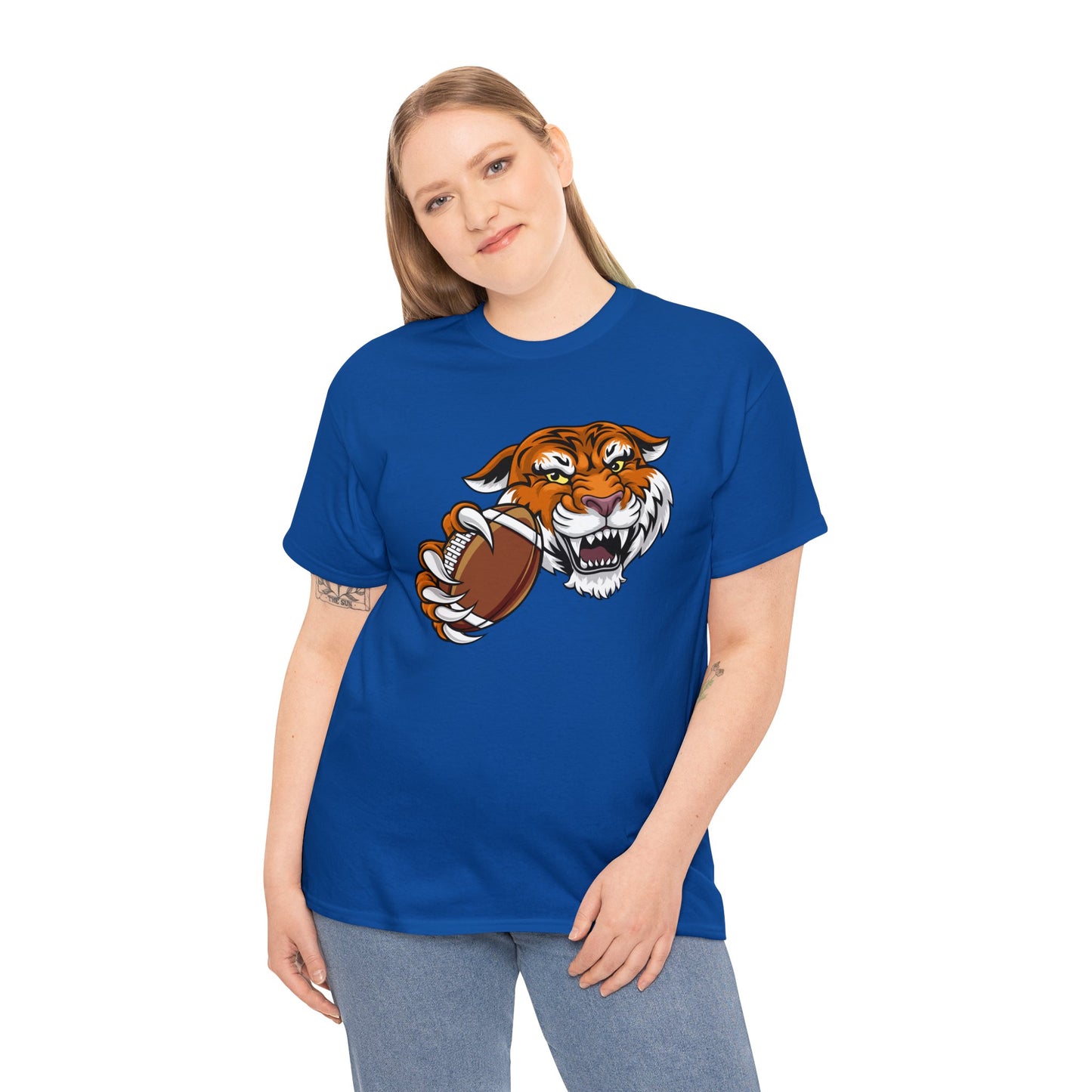 Unisex Heavy Cotton Tee Adult/Teen Activewear Tiger's Football Tea Generic Team Shirt Comes In Many Colors