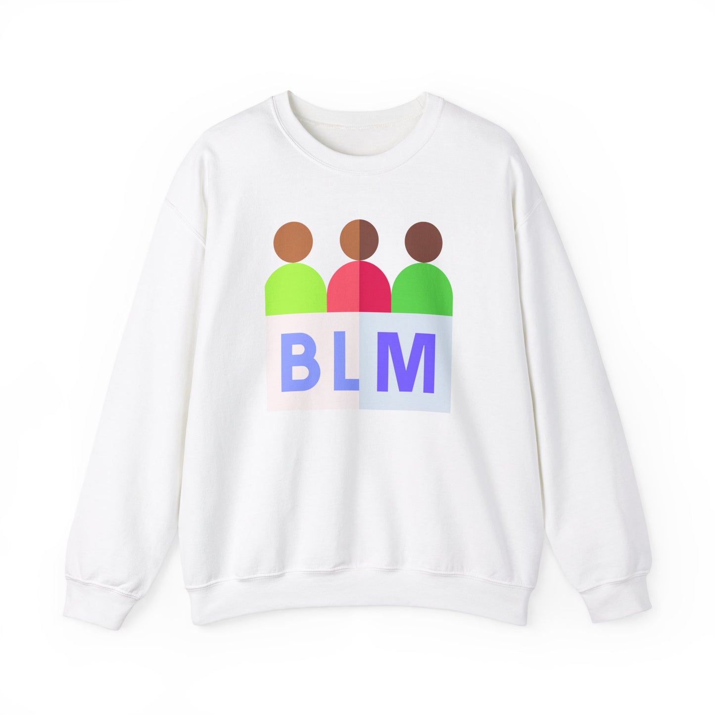 Unisex Heavy Blend™ Crewneck Sweatshirt Adult/Teen Activewear Black Lives Matter with Tan Brown Green and Purple Writing