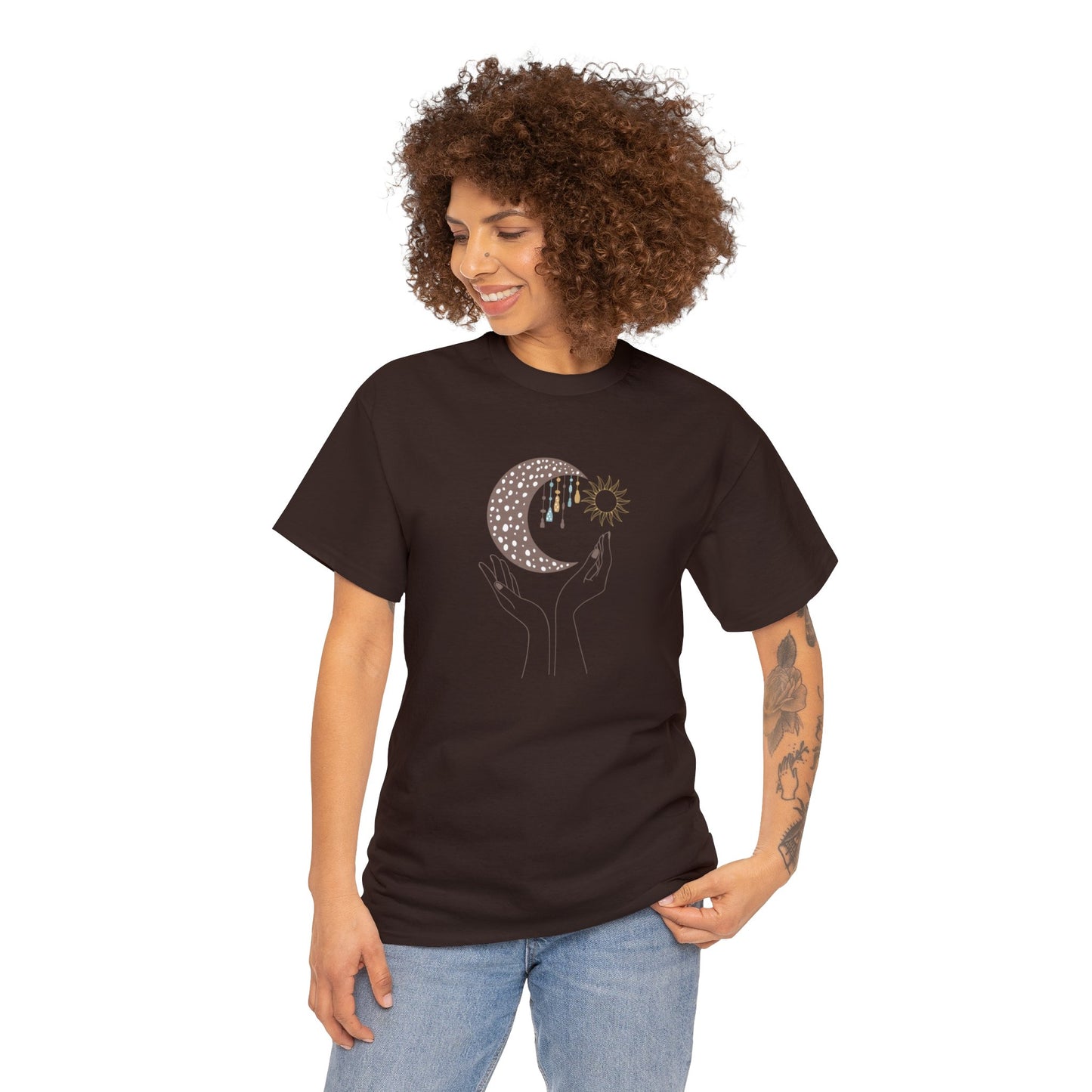 Unisex Heavy Cotton Tee Adult/Teen Activewear Moon Lover Shirt Comes In Many Colors