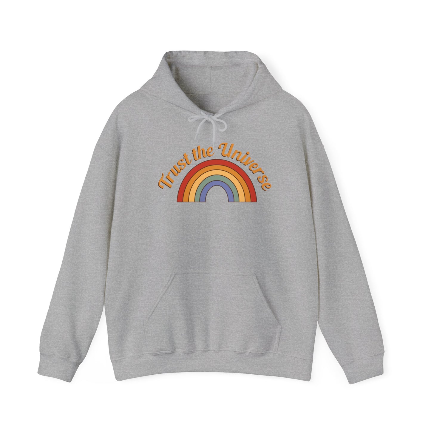 Unisex Heavy Blend™ Hooded Sweatshirt Adult/Teen Activewear Trust The Universe Rainbow Colors Red Yellow Blue Purple