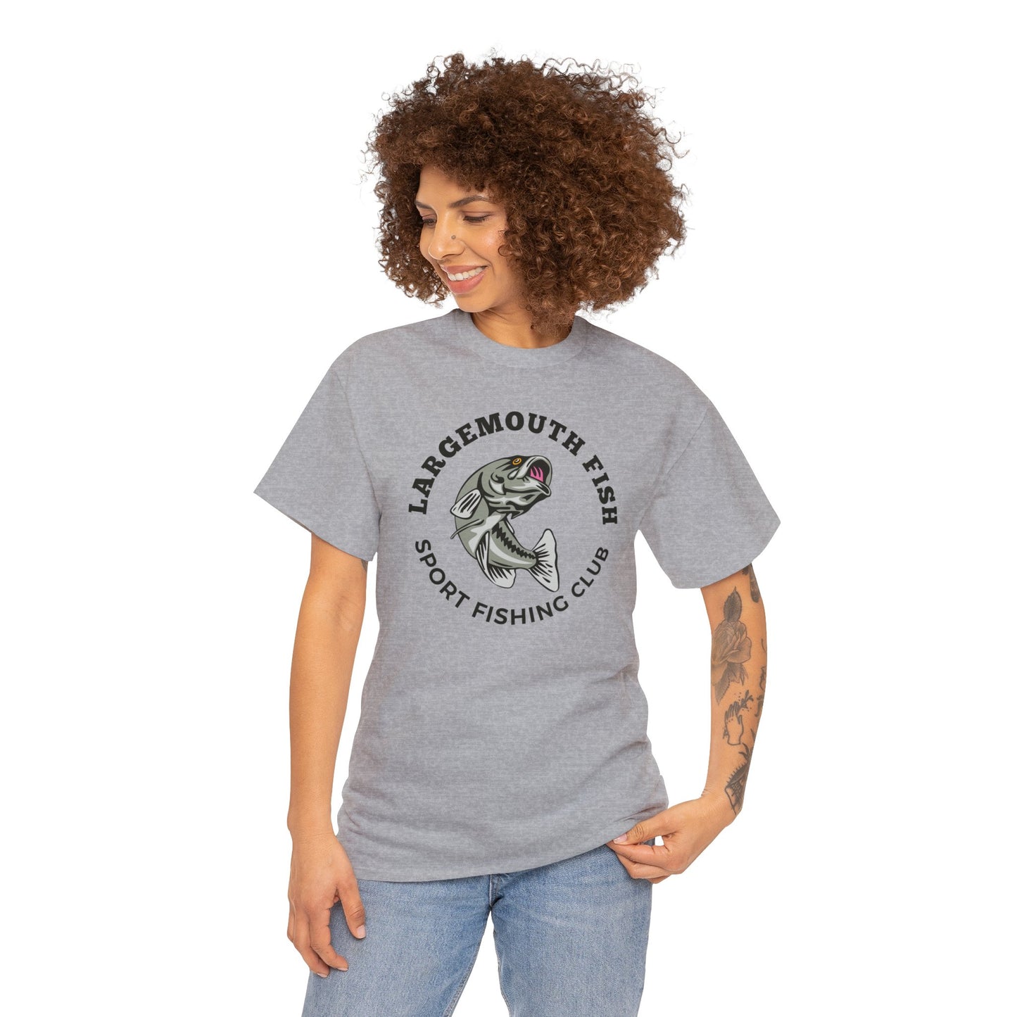 Unisex Heavy Cotton Tee Adult/Teen Activewear Largemouth Bass