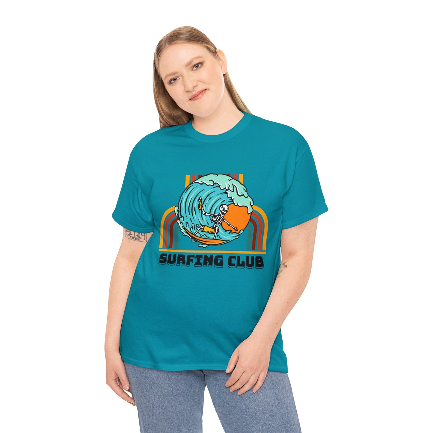 Unisex Heavy Cotton Tee adult/Teen Surfing Club Shirt Comes In Many Colors