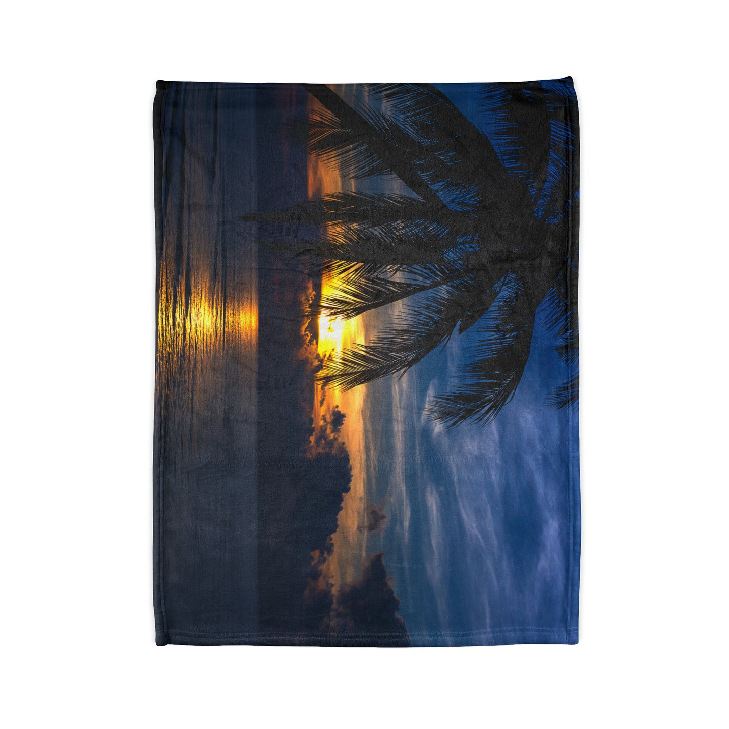 Soft Polyester Blanket Adult/Teen Accessories Summer Night Sky With Palm Tree Sunset