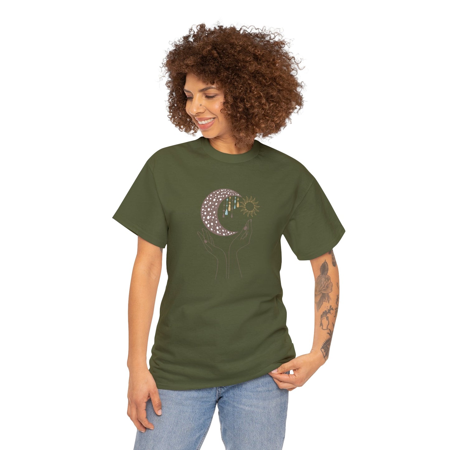 Unisex Heavy Cotton Tee Adult/Teen Activewear Moon Lover Shirt Comes In Many Colors