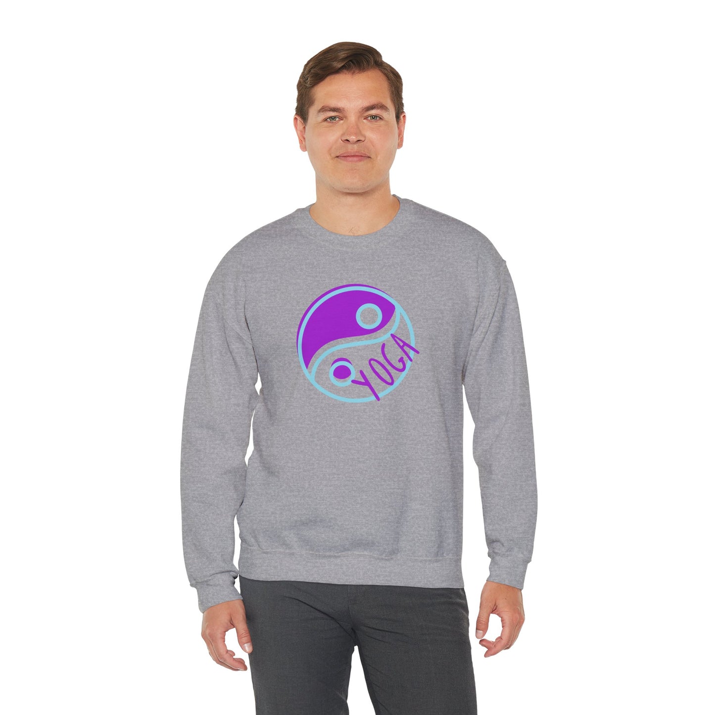 Unisex Heavy Blend™ Crewneck Sweatshirt ADULT/TEEN ACTIVEWEAR YIN-YANG  PURPLE TEAL-BLUE