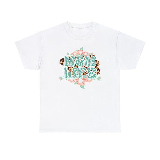 Unisex Heavy Cotton Tee Shirt Mom's Life Mint Green White Peach