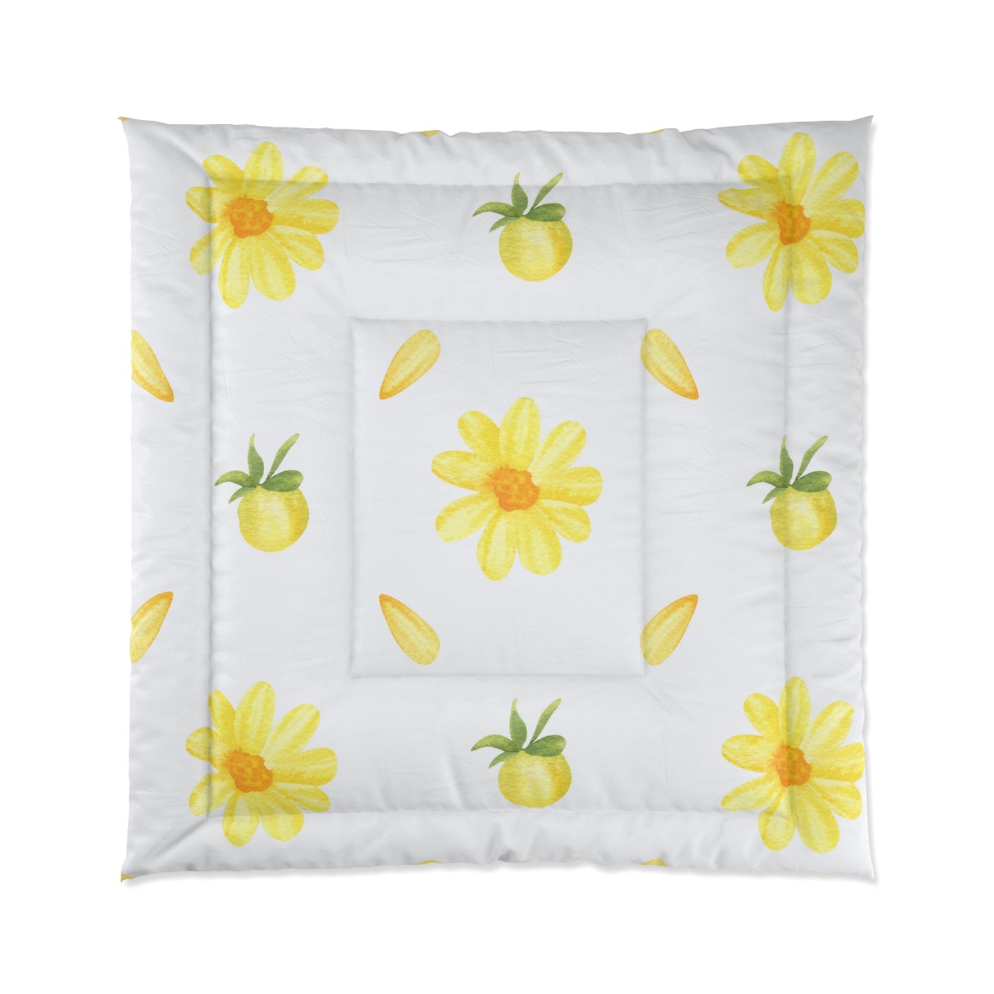 Comforter Adult/Teen/Kids Accessories Decor Great For Kid's Bedroom Thick Soft Yellow and White Flowers