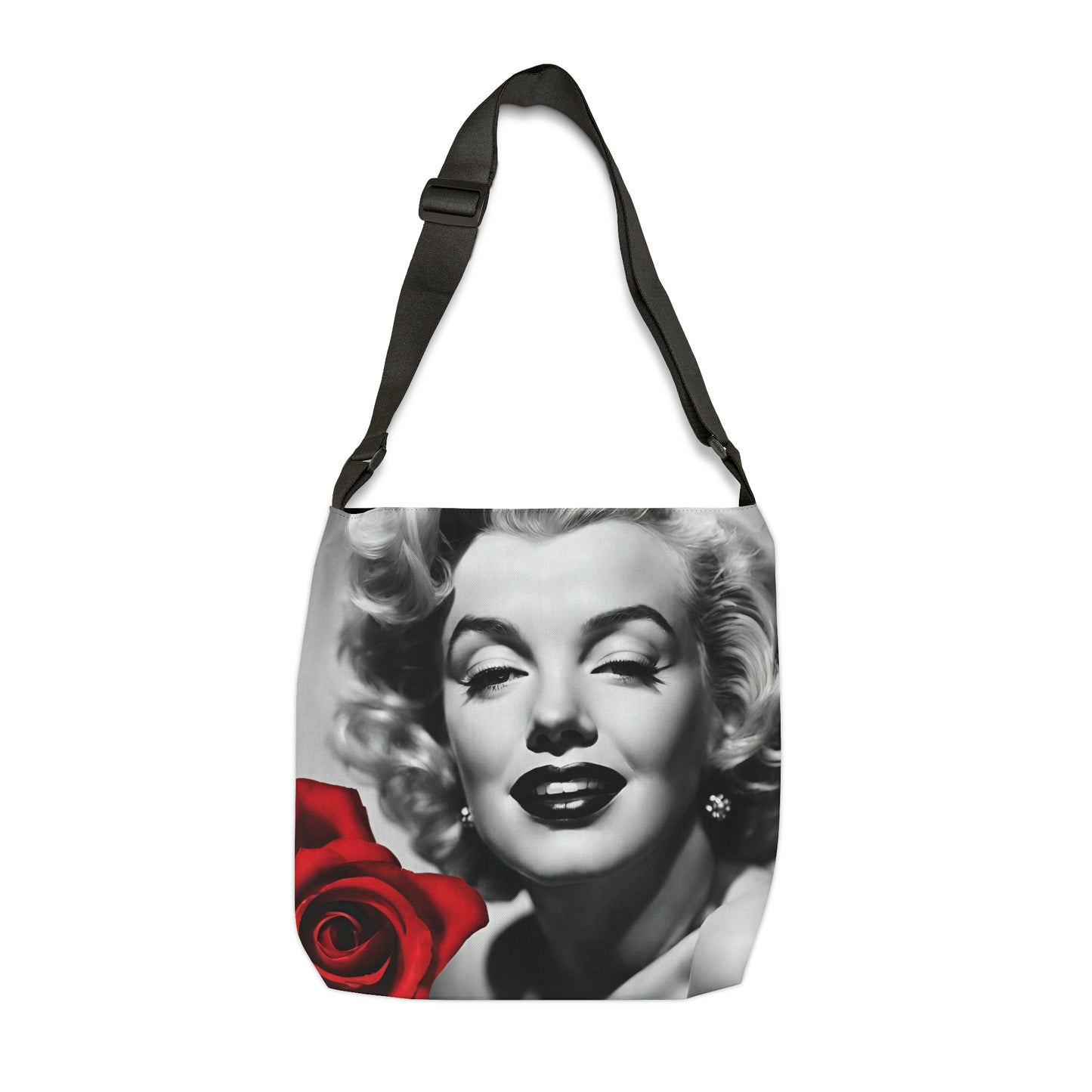 Adjustable Tote Bag (AOP) Adult Unisex Accessories Marilyn Monroe With  Red Rose