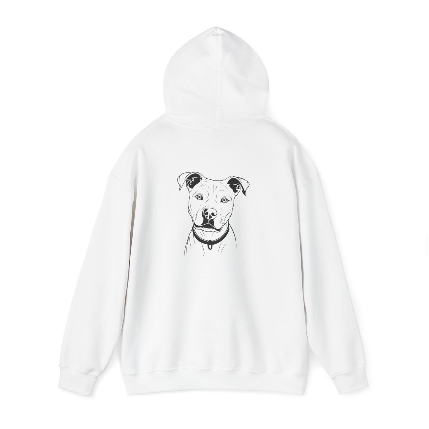 Unisex Heavy Blend™ Hooded Sweatshirt Adult/Teen Activewear Adopt A Pet On Front Black Outline Of Dog on Back