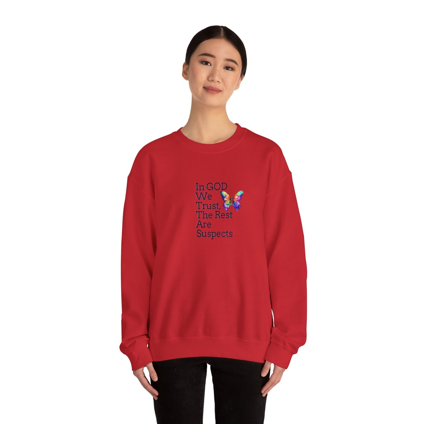 In GOD We Trust The Rest Are Suspects! Unisex Heavy Blend™ Crewneck Sweatshirt