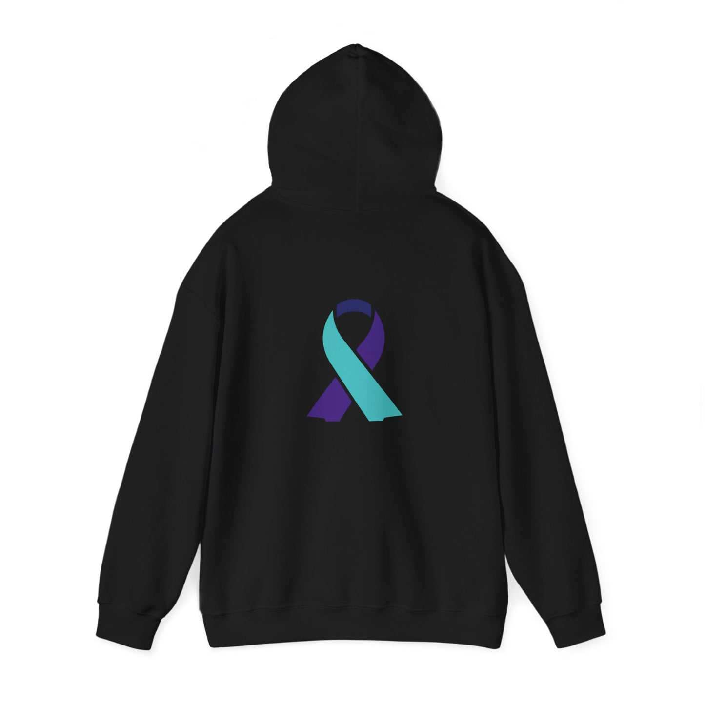 Unisex Heavy Blend™ Hooded Sweatshirt Adult/Teen Activewear Suicide Awareness Ribbon Teal/Purple Ribbon