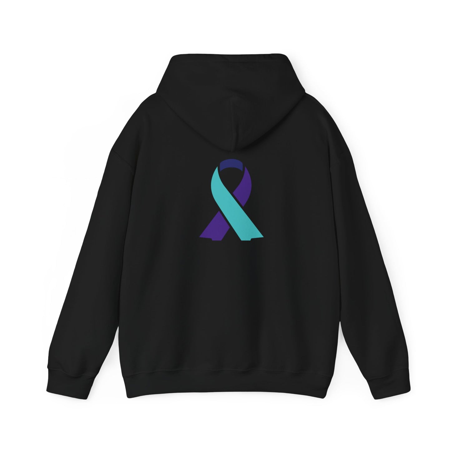 Unisex Heavy Blend™ Hooded Sweatshirt Adult/Teen Activewear Suicide Awareness Ribbon Teal/Purple Ribbon