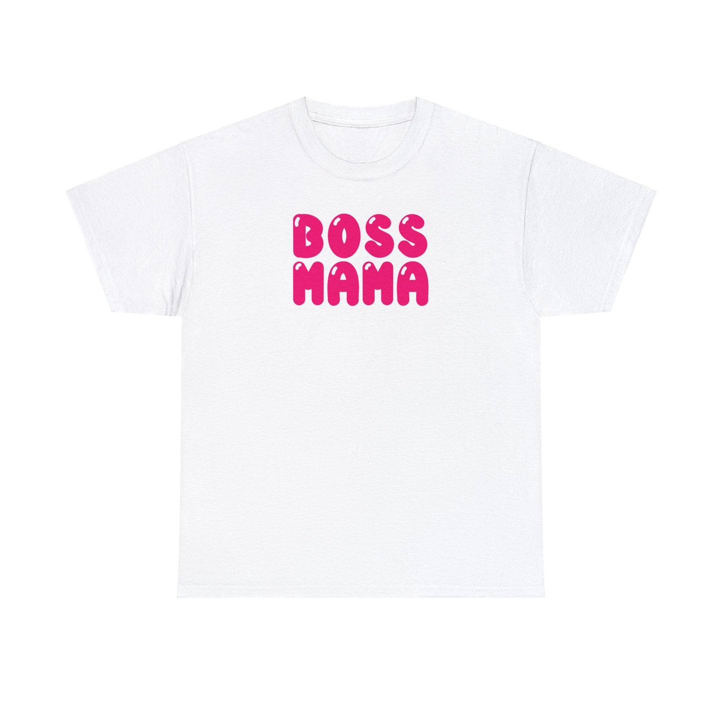 Unisex Heavy Cotton Tee Activewear Adult Boss Mom in dark Pink many Color Tees Available